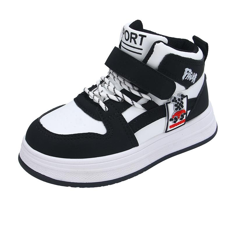 

Спортивная обувь для мальчиков детская обувь на мягкой подошве с высоким верхом кеды 2025 весна и осень новая повседневная обувь для девочек кроссовки для детей среднего и старшего возраста 26-31 yards, 6 pairs in one hand чёрный