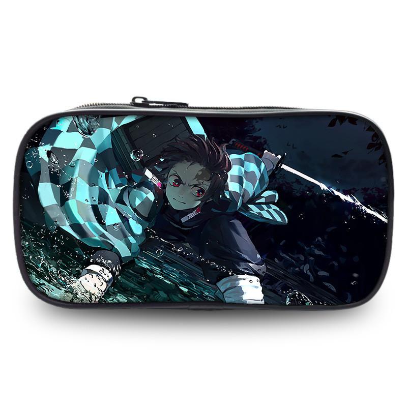 Durable Slayer Demon Pen Bag Versatile Oxford Fabric Large Capacity Stationery Holder