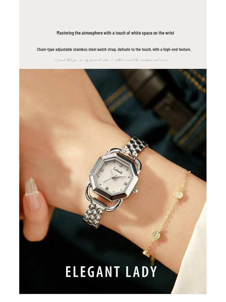 Labaoli Damen Bestseller Quadratisches Stahlarmband Armbanduhr - Elegantes Xiang-Design