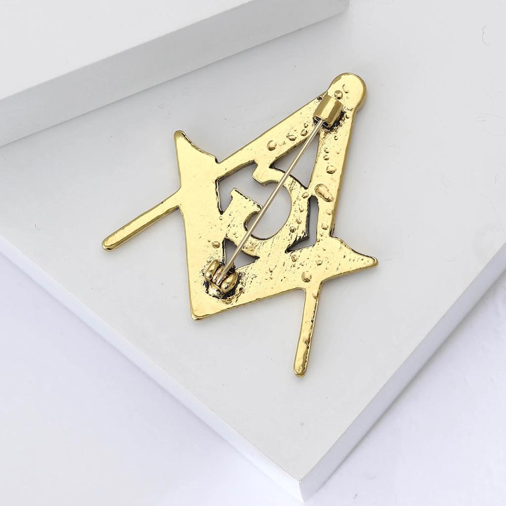 Fashion Enamel Masonic Badge Brooch for Women Unisex Religious Lettering Pin Event Party Backpack Decoration Clothes Accessories