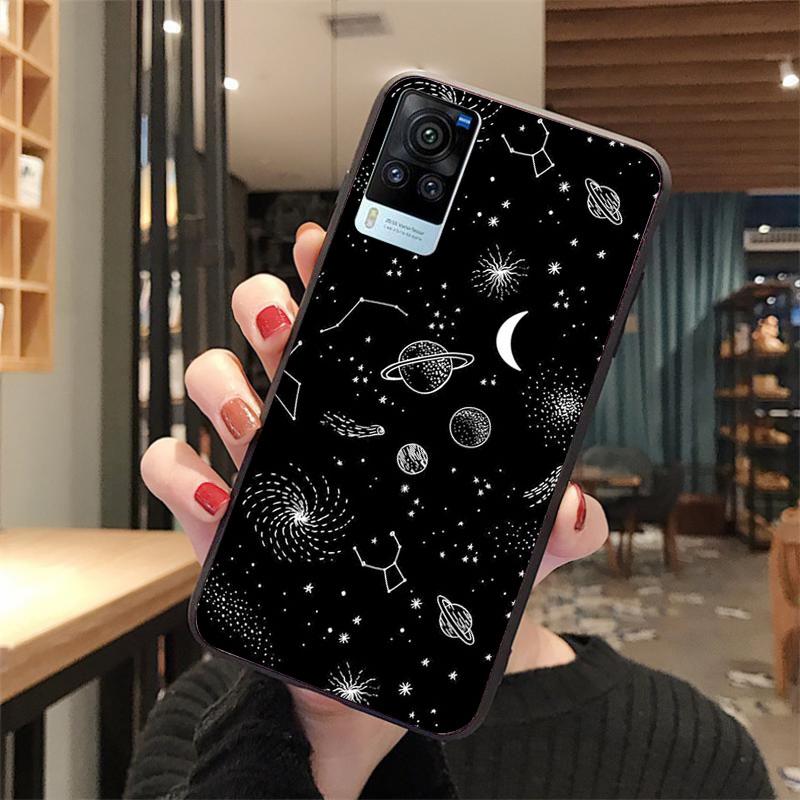 Moon Star Space Astronaut Phone Case for VIVO V21E V21 V23 V23E V2109 Y53S Y33S Y55 Y76 Y31 Y21 Y72 Y01 Y21S Y11S