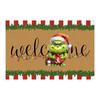 Grinch Floor Mat, Christmas Carpet, Holiday Door Mat, Green Clown Floor Mat.