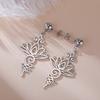 Vintage Unarome Lotus Women's Earrings Stainless Steel Yoga Symbol Earrings Valentine's Day Gift