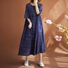 New  Vintage Plaid Summer Dress Women Plus Size Casual Oversize Loose Basic Dress