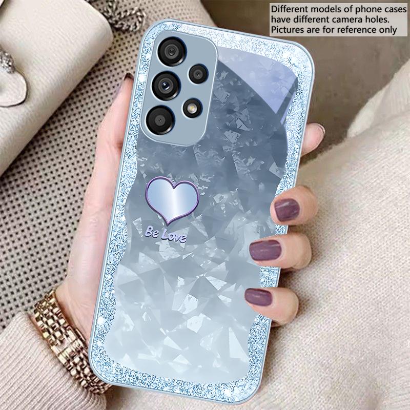 Gradient Purple Heart For Samsung S8 S9 S10 S20 Ultra S21 Pro S22 Plus S23 FE S24 Ultra S25 Edge S25Ultra Glass Phone Case