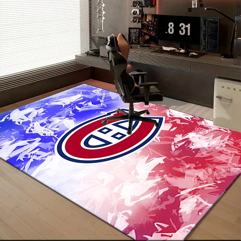 Montreal Canadi-ens Hockey Team Floor Mat for Living Room, Game Rooms, Office, Bedroom, Office Floor Mat Playful Design, Christmas fan gifts