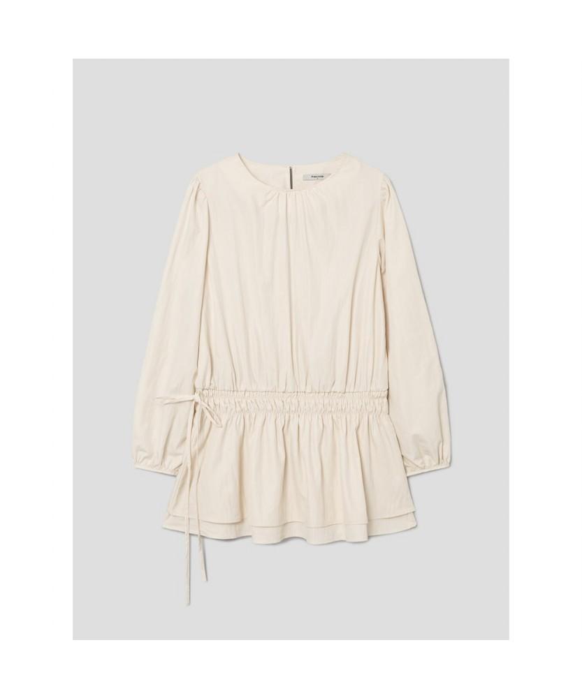 8SECONDS Low-Waist Long-Sleeve Mini Dress Ivory