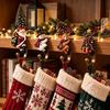 Christmas Stocking Holders for Mantle, Santa Claus/Reindeer/Nutcracker/Red Bird Metal Fireplace Eve Decor Hangers, Farmhouse Rustic Xmas Decorations