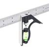 12inch 30cm Metric & Imperial Scale Combination Angle Ruler 45 / 90 Degree with Bubble Level Stainless Steel Multi-functional Measuring Tool