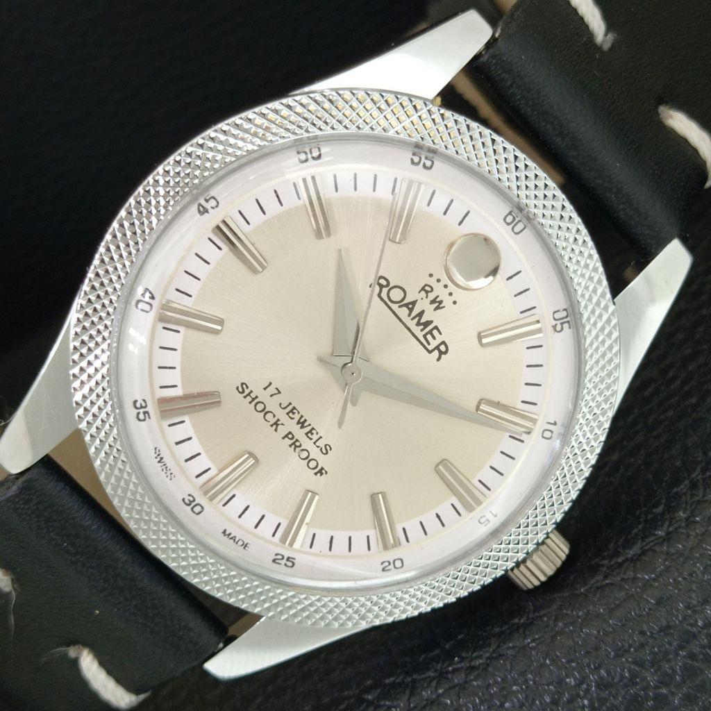 

REFURBISHED VINTAGE HAND-WINDING SWISS MENS SILVER COLOR DIAL WATCH a707197-1