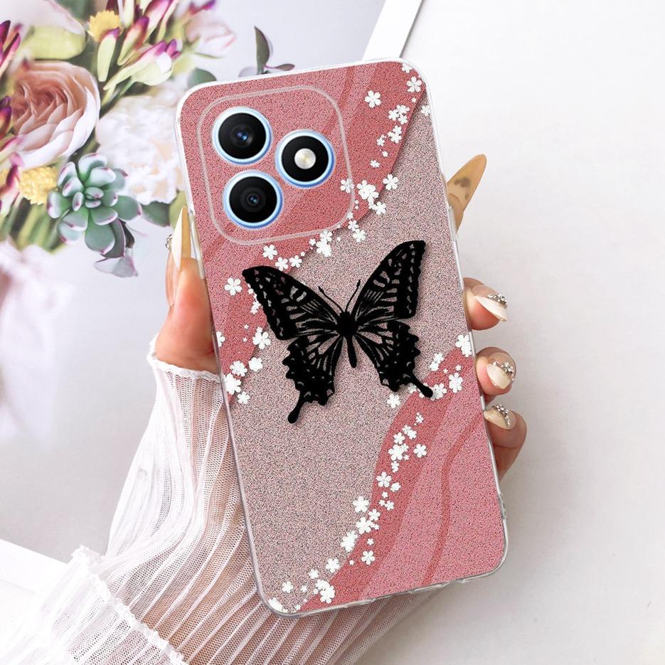 For Honor X8d 4G Case Cute Love Heart Painted Cover Soft Silicone Slim Phone Case For Honor X8d X 8d HonorX8d 4G Back Cover Bags