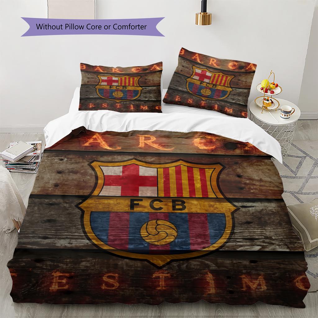 Povlečení s motivem FC Barcelona Domácí dekorace Narozeninový dárek (1 * povlak na přikrývku + 2 * povlak na polštář, bez výplně)