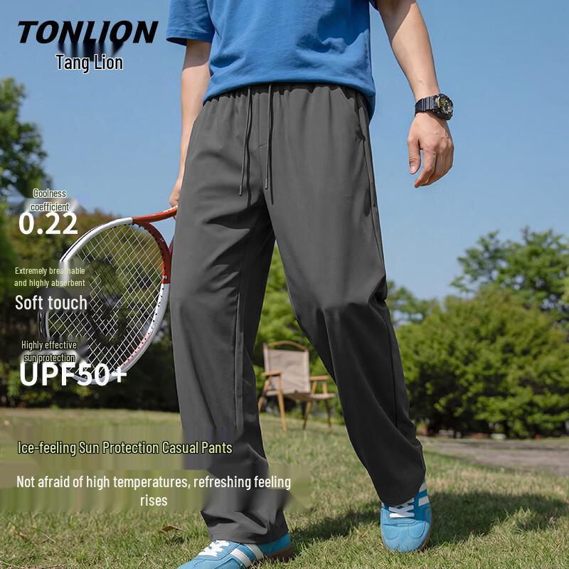 

TonLion Men s Summer Lightweight Breathable Straight-Leg Casual Pants L
