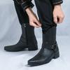 Large Size Boots British Medium Boots Western Cowboy Leather Boots Chelsea Boots High Top Pointed Boots
