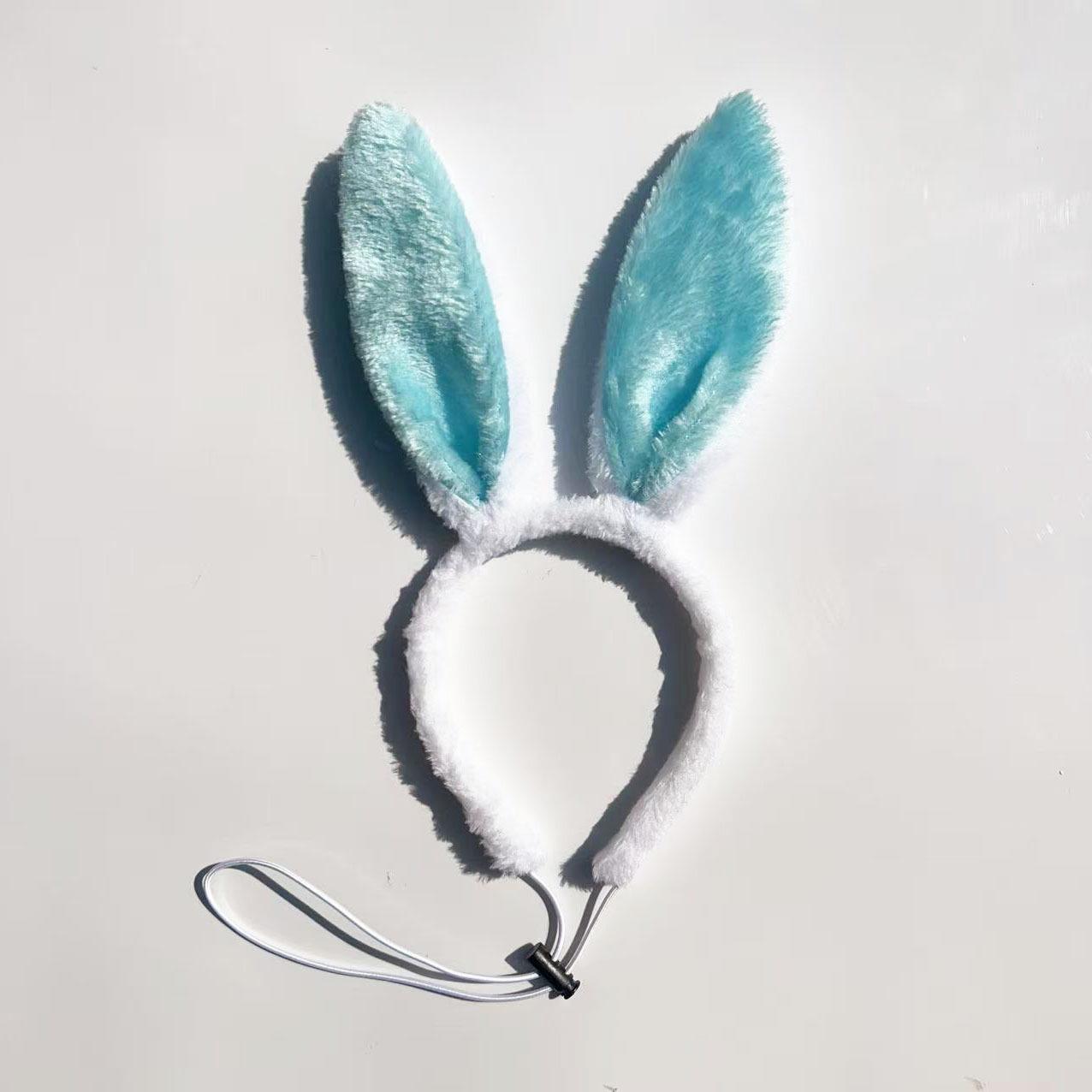 Adorable Plush Rabbit Ears Headband with Stage Performance Three-Piece Set Decor.