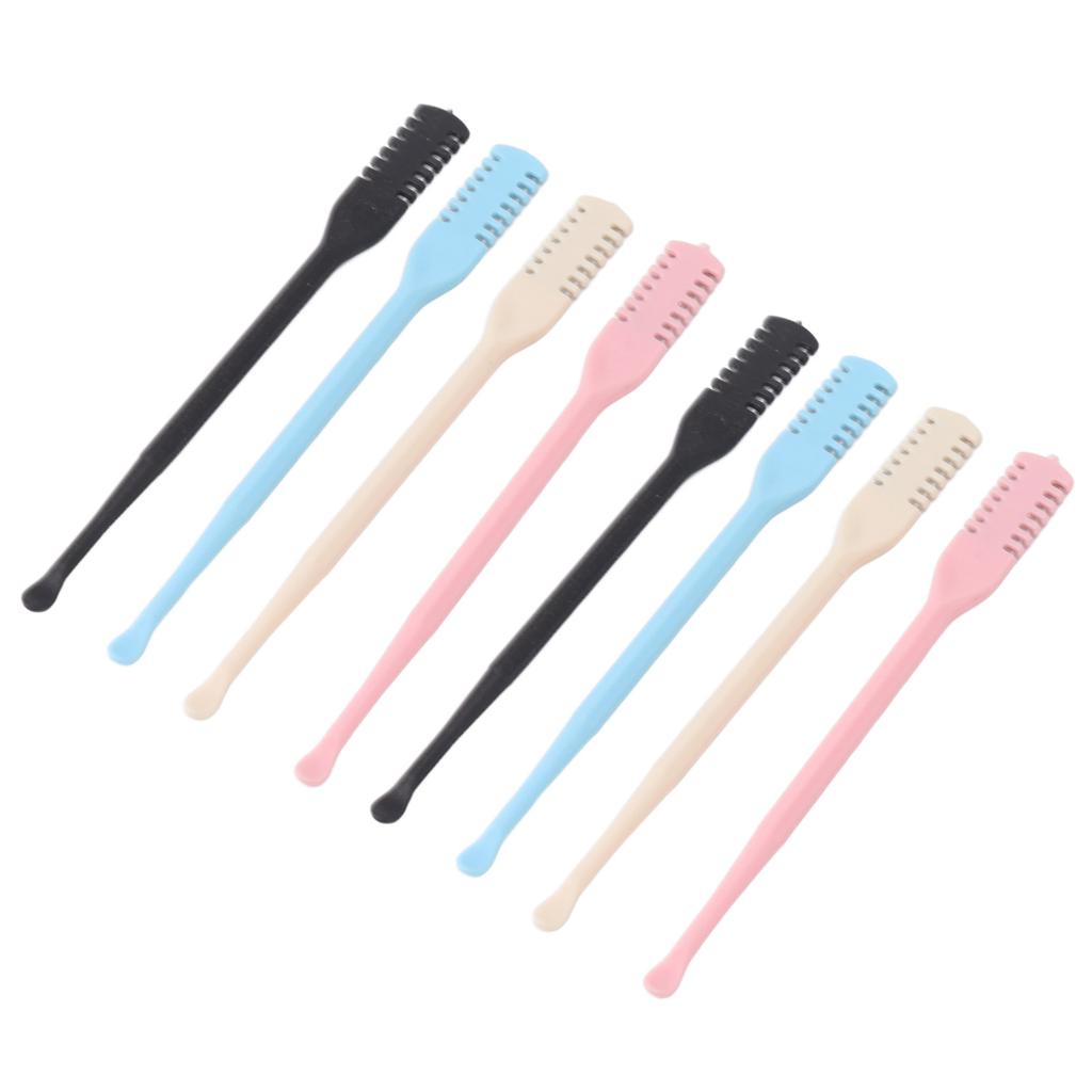 8pcs Double Headed Nose Hair Knife Ear Pick Manual Safety Nose Hair Trimmer Ear Scoop