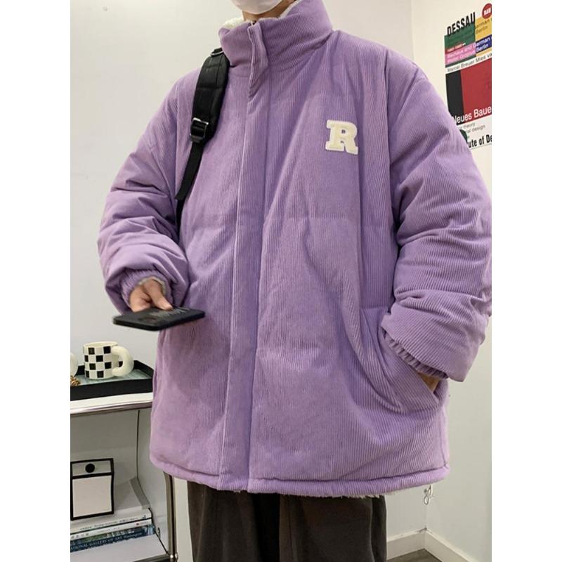 Winter Men Long Sleeved Warm New Cotton Jacket with Plush and Thickened Lamb Wool Cotton Jacket Winter Men Jacket