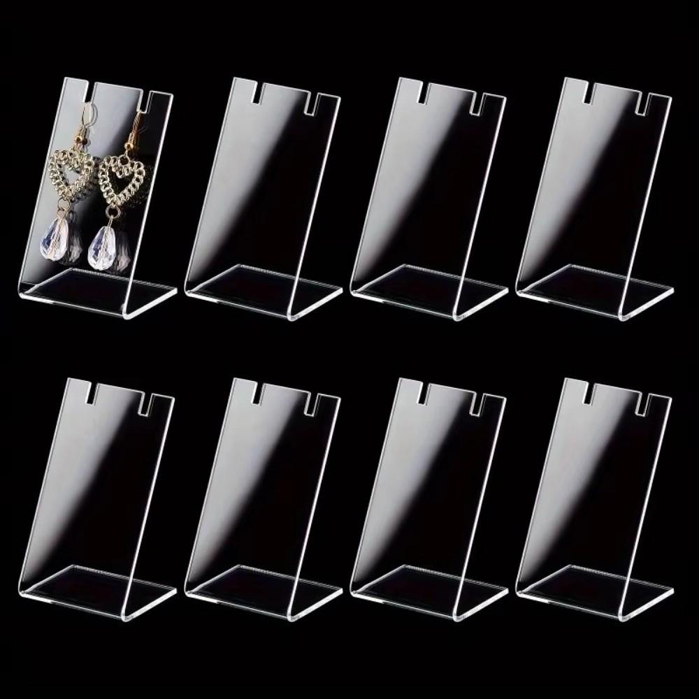10pcs Portable Acrylic Display Stand Clear Dangling Slant Back Display Rack Necklace Earring Organizer Props Show