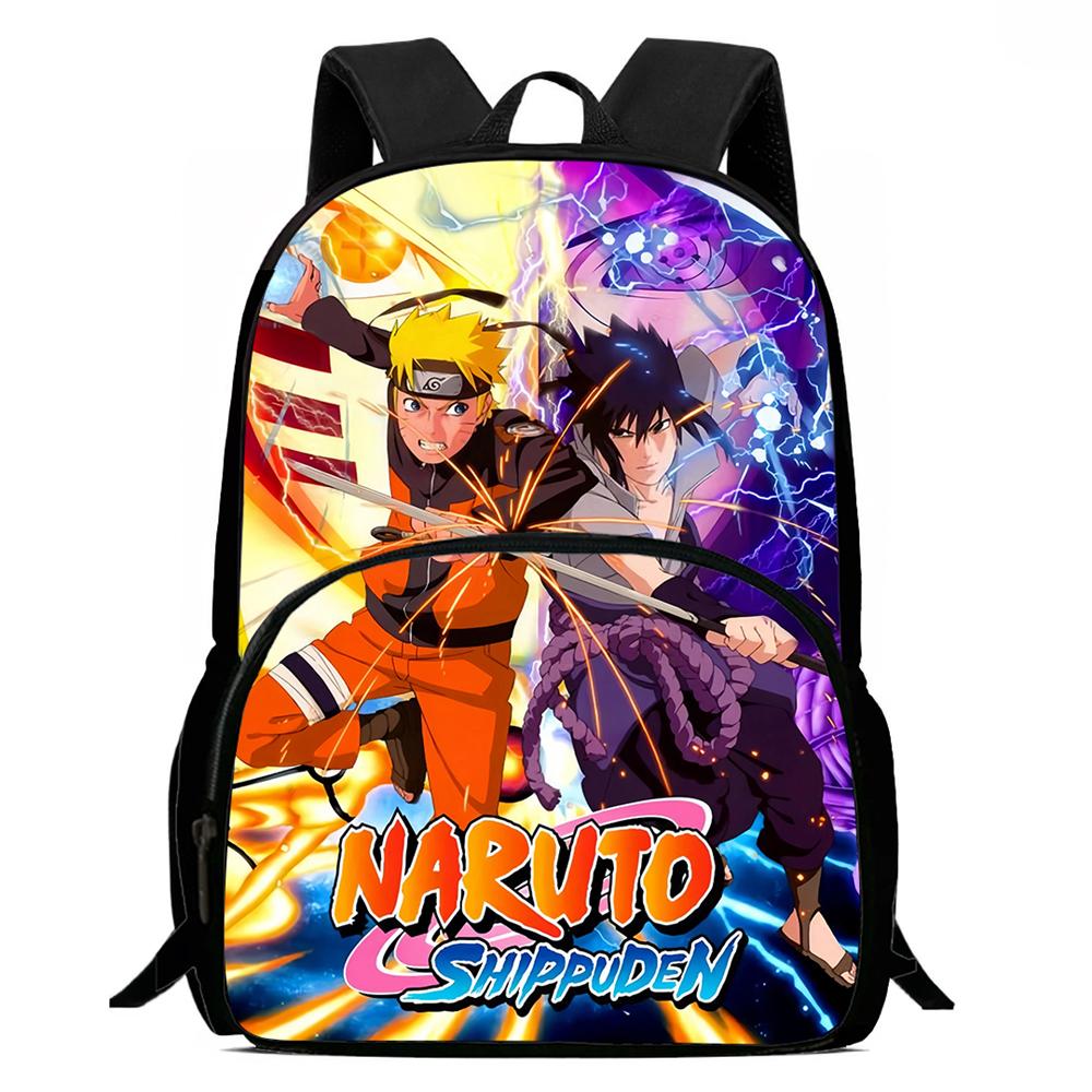NARUTO Anime Kids Mochila Backpack,With Adjustable Shoulder Strap & Front Pocket,Lightweight & Durable,for Boys & Girls Age 5-10
