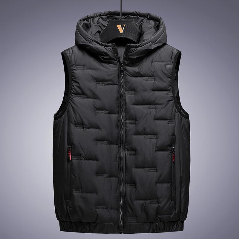 Kapuzenwesten Herren  Winter  Einfarbig Gepolstert Ärmellos  Warme Jacke Winddicht Lässige Weste Verdicken Parkas Jacken