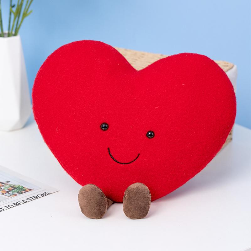 

Плюшева іграшка Red Love Heart, плюшева плюшева іграшка з крилами мухи, плюшева рожева серцева подушка для офісного декору для дівчинки, подушка для сну для її подарунка about 30-35cm