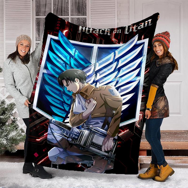 Attack on Titan3 printed throw blanket—lightweight,soft,warm;versatile blanket for all seasons—perfect as &air-conditioning throw,nap blanket