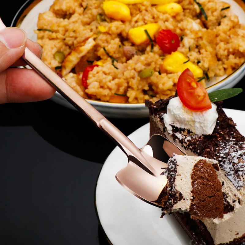 Set de tacâmuri cu linguri de cafea, 4 buc, din oțel inoxidabil, retro, lopată de fier, lingură pentru înghețată, lingură creativă, linguriță de ceai, veselă de modă