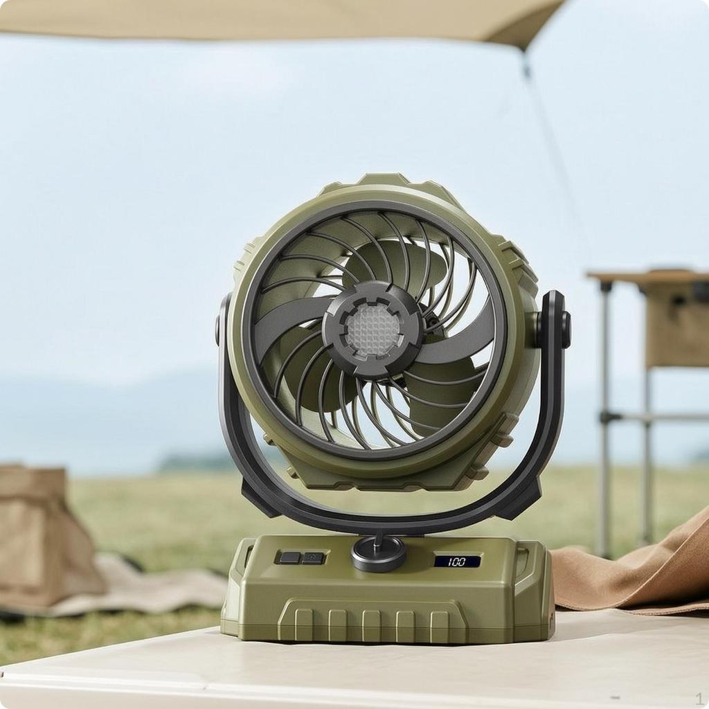 Camping Fan with Power Bank Rugged Portable Light RechargeCapable for Campers, Travelers,