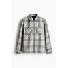 H M Zip Up oversHirt Regular Fit Gray cHeck