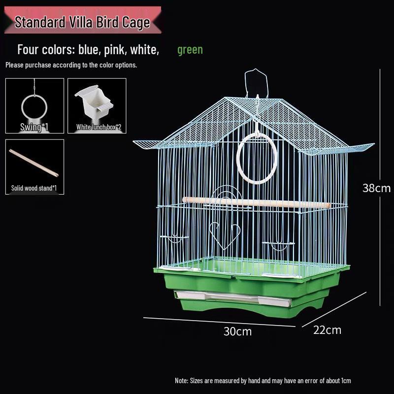 Luxury Home Villa Bird Cage for Small Parrots and Budgies - New Design with Embroidered Eye Pearl and Free Shipping.