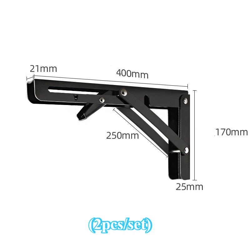 2pcs/set Brushed Stainless Steel 6-20 Inch Folding Angle Bracket Triangle Shelf Heavy Support Adjustable Wall Mounted Bench