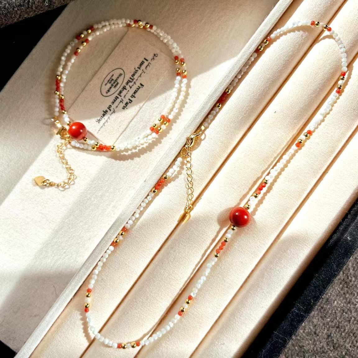 High-Quality Retro Design High-Quality Natural Shell Sweater Chain Necklace Collarbone Chain