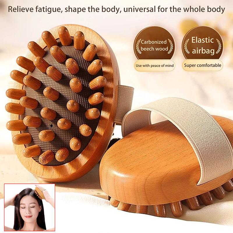 Handheld Wooden Body Massage Brush Anti Cellulite For Legs Belly Body Shaping Dry Skin Brush Portable Muscle Relax Beauty Tool