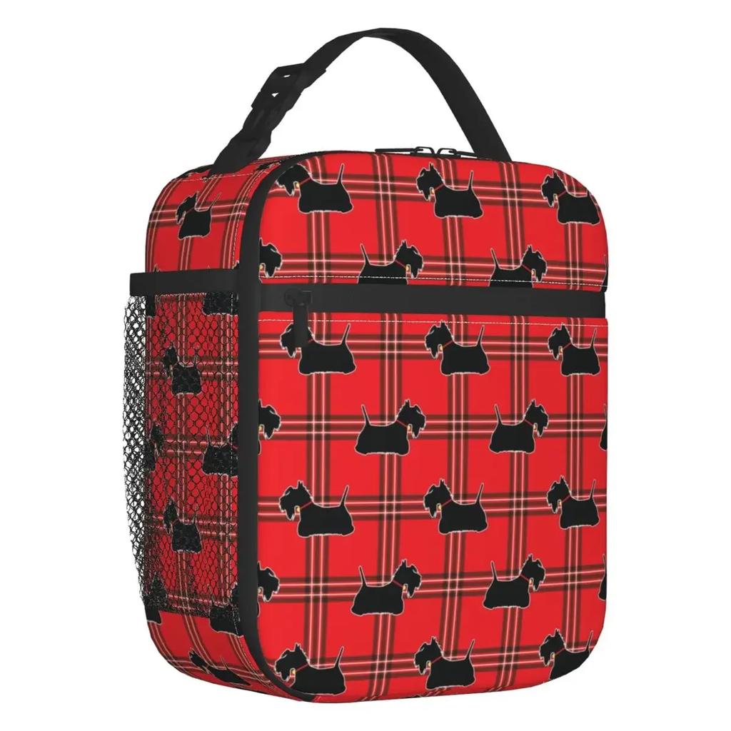 Vintage Scottish Terrier Dog Insulated Lunch Bag for Work School Scottie Pet Lover Leakproof Cooler Thermal Lunch Box Women Kids