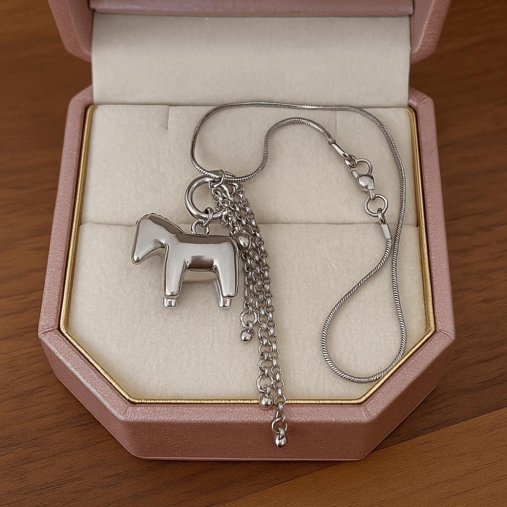 Zink Zinklegierung Quaste Anhänger Kette Glatte Oberfläche Schlangenkette Halskette Pony Anhänger Choker Täglicher Gebrauch