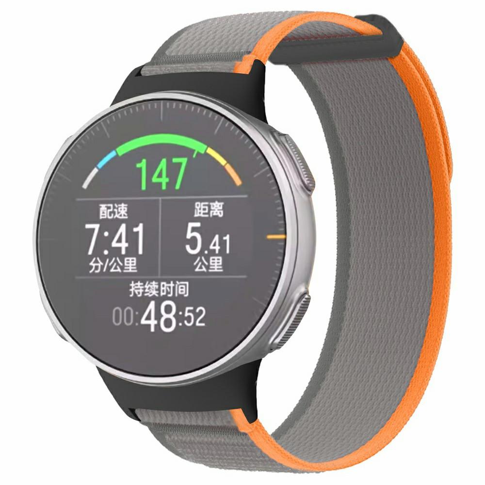 

For Polar Vantage Watch Strap Nylon Loop Adjustable Wrist Band Blue+Grey
