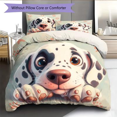 Dalmatian Pattern Bedding Home Decoration Birthday Gift (1 * Duvet Cover + 2 * Pillowcase, Without Core)