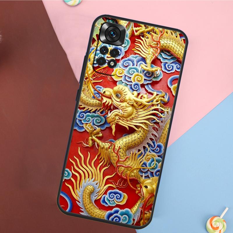 Chinese Dragon Cover For Xiaomi Redmi Note 13 Pro 14 12 11 9 10 9S 10S 11S 12S Redmi 14C 10C 12C 13C Case