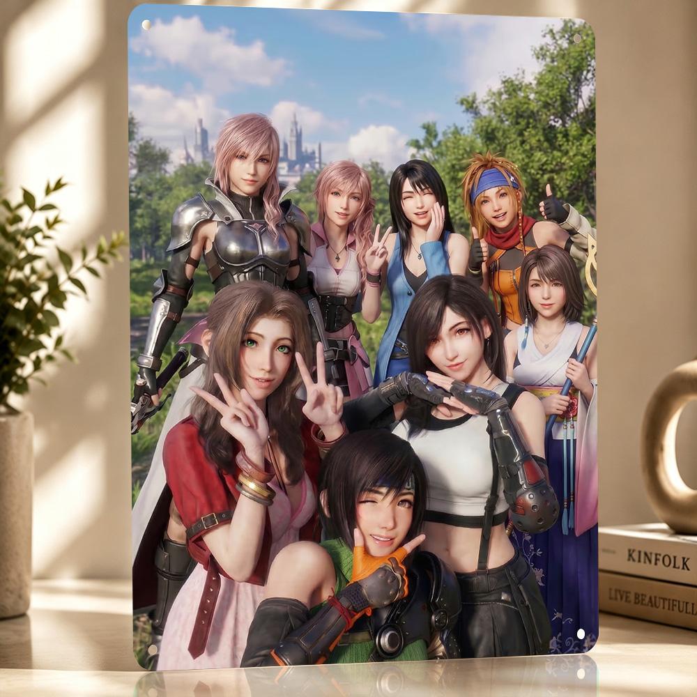 Final Fantasy D Texture Printed Poster Custom Vintage Metal Tin Plate Sign for Wall Art Office Decor Room Article Decoration