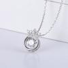 Agile Korean Style Collarbone Chain Fashion Crown Heartbeat Necklace for Women