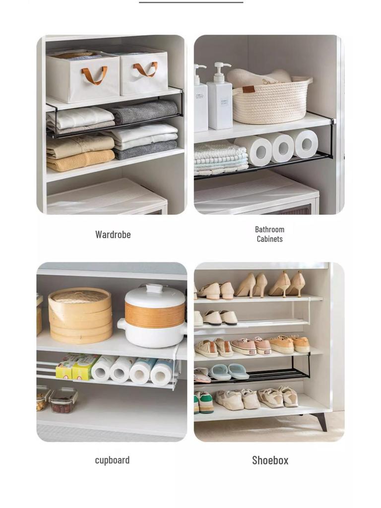 Zapatero Retráctil de Capas con Divisores y Cestas Colgantes para Almacenamiento Organizado