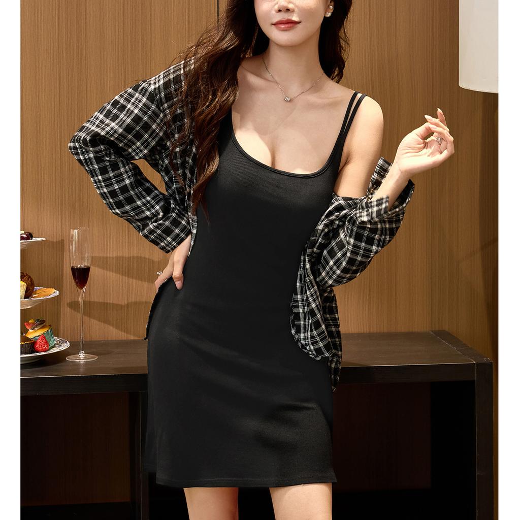 Rochie cu bretele pentru femei, vară, temperament, talie nouă, subțire, sexy, fustă scurtă cu spice