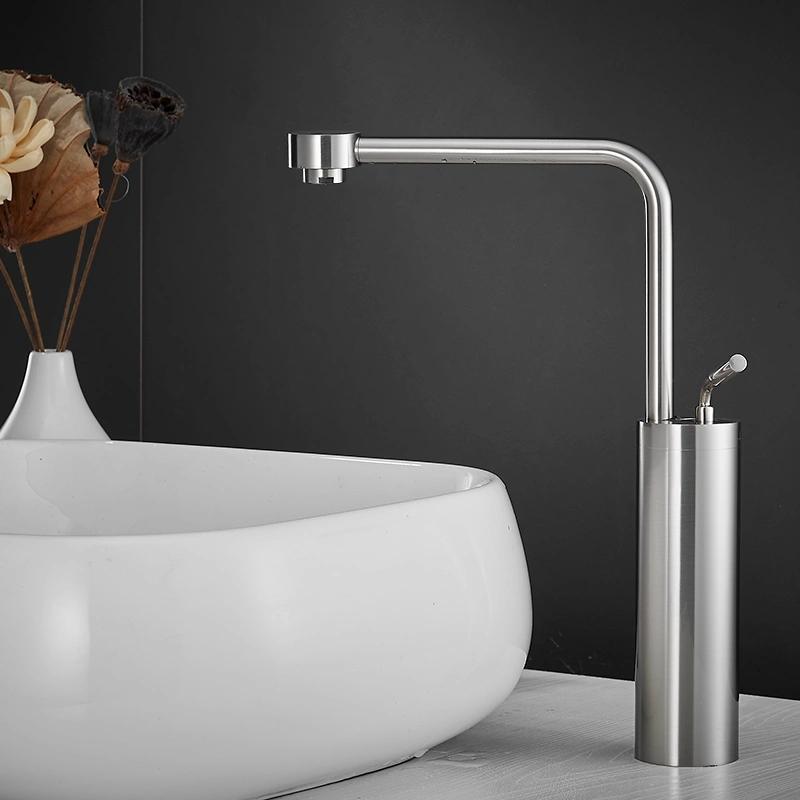 Tuqiu Brushed Gold Bathroom Faucet Basin Faucet Hot Cold Black Sink Faucet Brass Faucet Kitchen Faucet Swivel Sink Water Crane