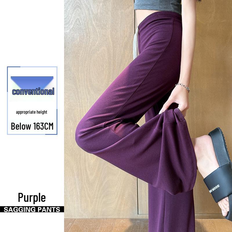 Women s Low-Waist Floor-Length Draped Cupro Pants - Comfortable, Slimming, Casual Spring/Summer 2026 Style Small