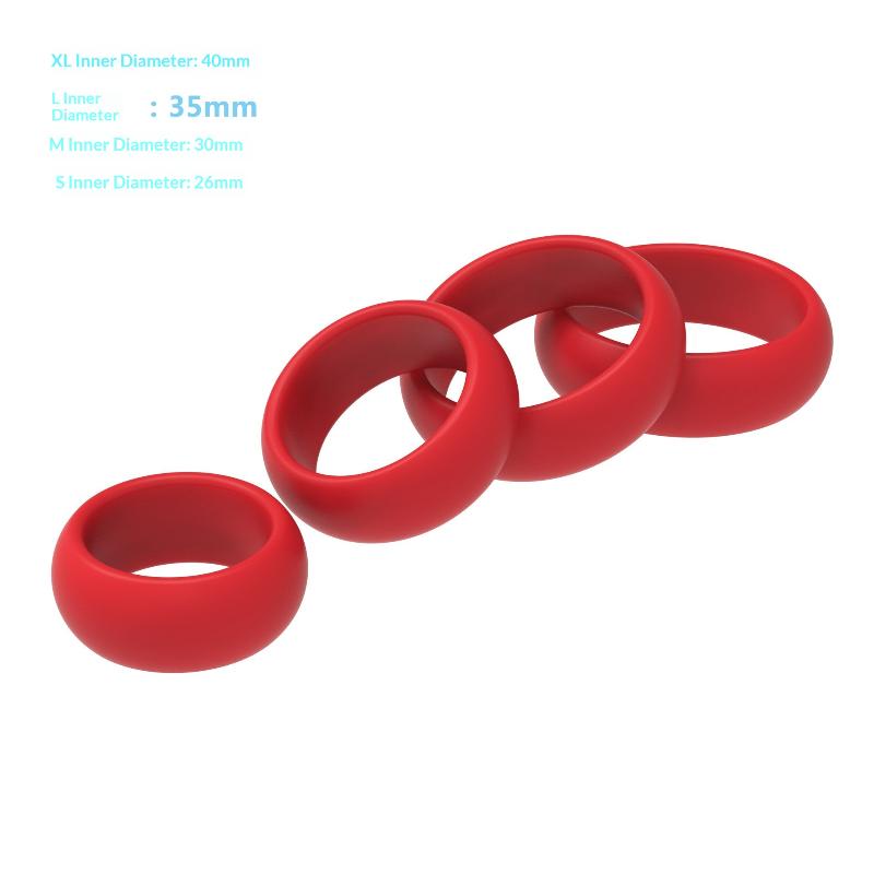 4PCS Elastic Silicone Cock Ring Set Hypoallergenic Non-irritating Male Delay Toy for Couples Enhanced Pleasure Play