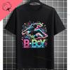 Lustiges Breakdance Grafik-T-Shirt Mit Breakdance-Buchstabendruck 100% Baumwolle Kurzarm Rundhalsausschnitt Design Für Freizeitkleidung
