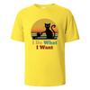 I Do What I Want Cat Pushing Down The Cup Printing Unisex T Shirts Summer Cotton Tshirts Breathable Basic Unisex Clothing Street Tees