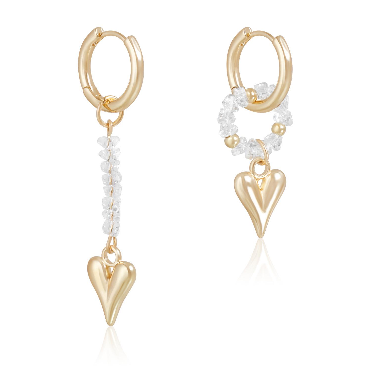 

European and American Jewelry Crystal High-end Love Necklace Women s Versatile Niche Earrings Necklace Set