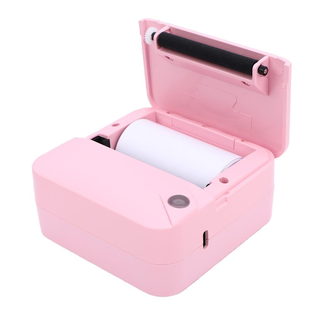 Mini Thermal Printer Bluetooth Inkless Portable Printer Pocket Label Maker with APP for DIY Photos Study Notes Pink