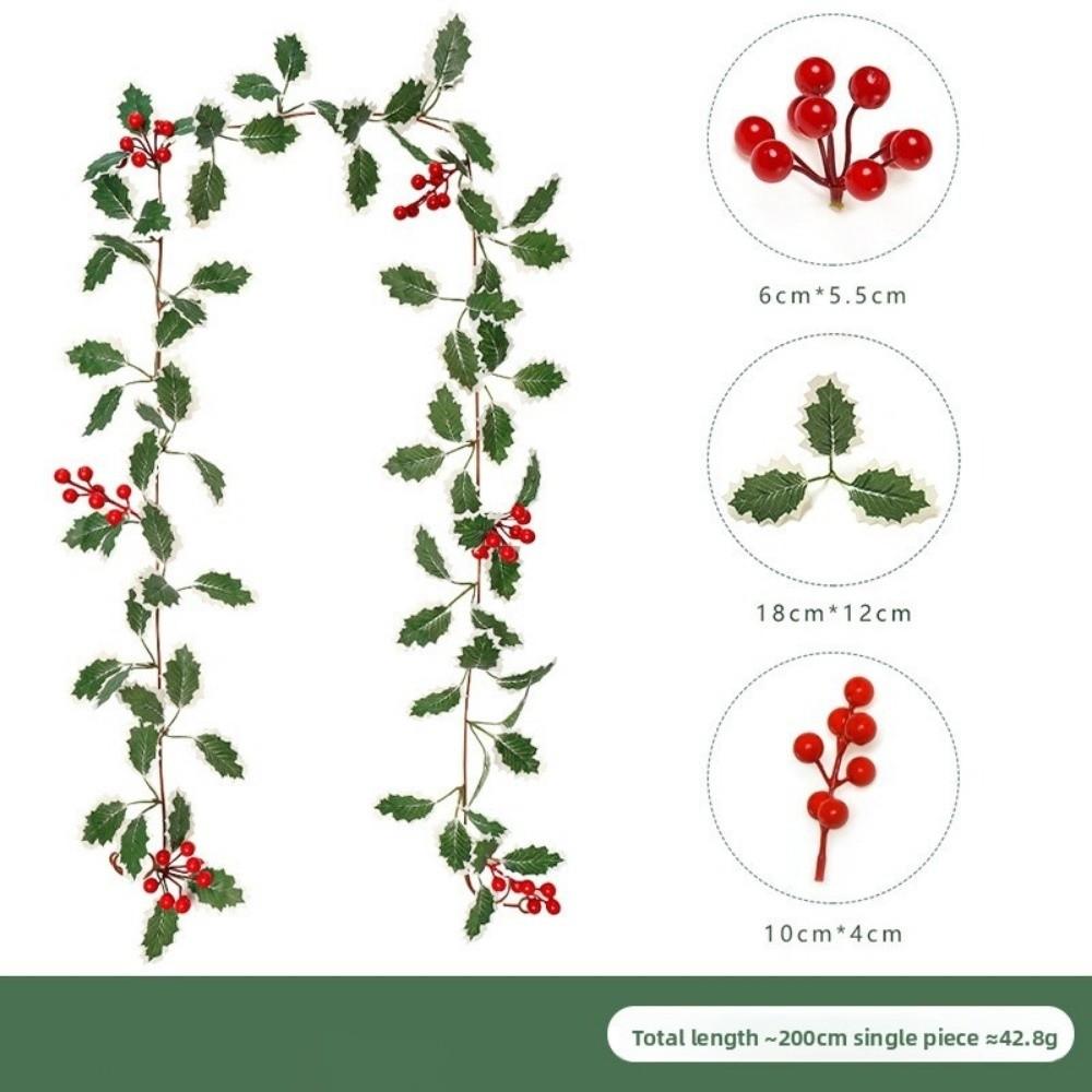 Multicolor Christmas Decorative Garland DIY Accessories Artificial Flower Hanging Wreath Red Berries Photo Props